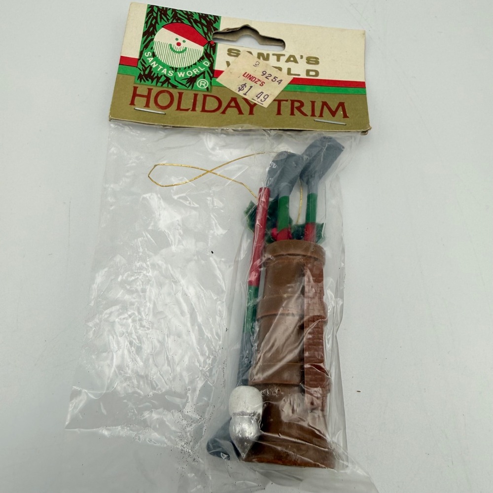 Vintage 1984 Kurt S Adler Golf Bag Ornament Santas World Holiday Trim J-9254
